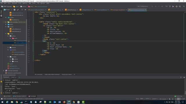 Nodejs CMS Tutorial For Beginners - Part 9 - Fetch and Display All Posts From Database in Admin смотреть онлайн