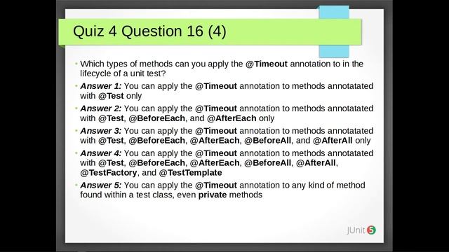 GRG-001 JUnit As A Habit: Quiz 4. Advanced Annotations.