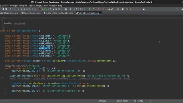 Wiring (Dependency Injection) in Spring смотреть онлайн