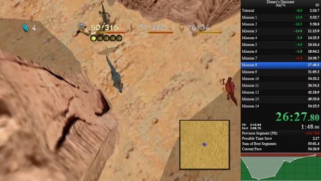 Disney's Dinosaur Any% Speedrun in 53:15.73 [WR] смотреть онлайн