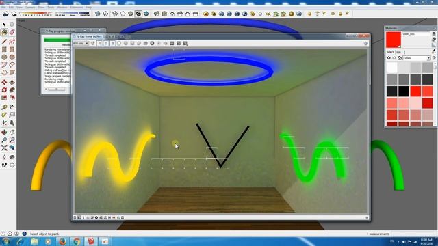 Sketchup- Emissive light- Neon Light tutorial смотреть онлайн