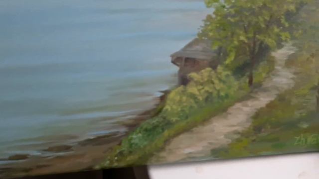 картина маслом приморский парк Таганрог Азовское море, пейзаж с натуры. Пленэр 2021 @nataly_art_tag смотреть онлайн