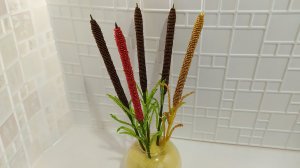 Цветы из бисера. Декоративный КАМЫШ. Мастер класс. Пошаговый МК для начинающих.