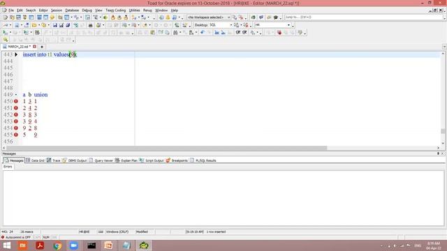 SET OPERATOR / ORACLE -SQL / IN TAMIL смотреть онлайн