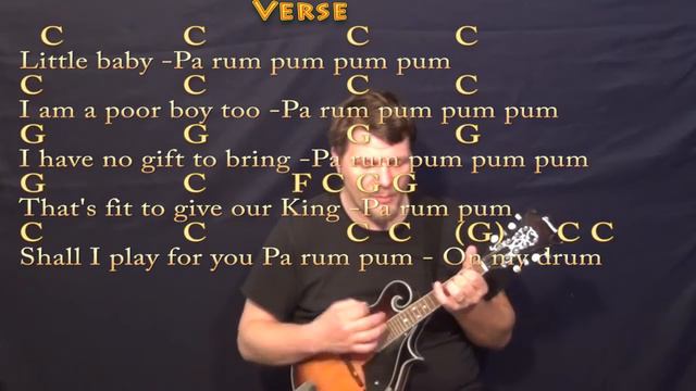 The Little Drummer Boy (Christmas) Mandolin Cover Lesson in C with Chords/Lyrics смотреть онлайн