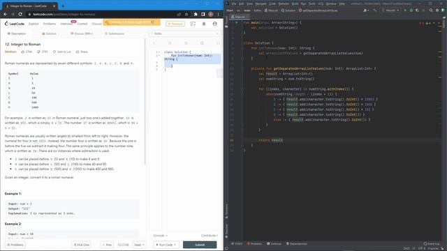 LeetCode Challenge 12 Kotlin: Integer to Roman смотреть онлайн