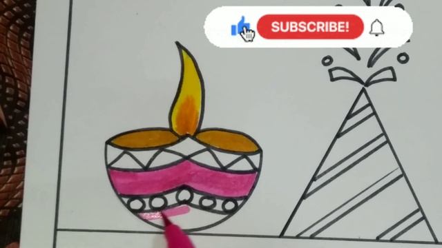 Diwali Drawing | Happy Diwali Poster | Diwali Festival Drawing | Drawing Easy Steps | Diwali Diya смотреть онлайн
