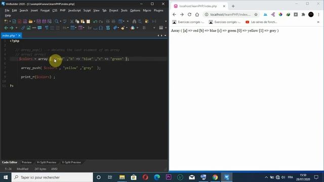 PHP Arrays Pop the elements off the end of array array pop смотреть онлайн
