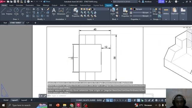 3 main views of american projection AutoCAD смотреть онлайн