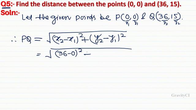 Q5 | Find the distance between the points (0, 0) and (36, 15). смотреть онлайн