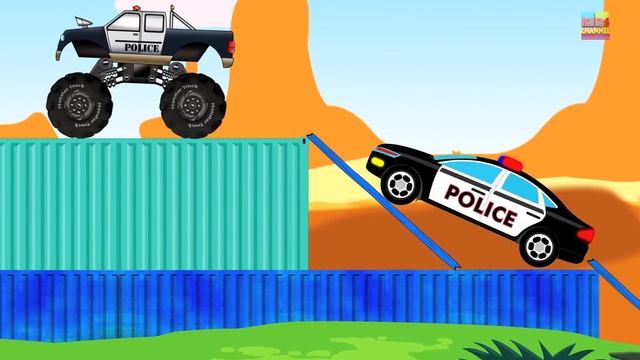 Police Monster Truck VS Police Car | VS Battle | Video for Children смотреть онлайн