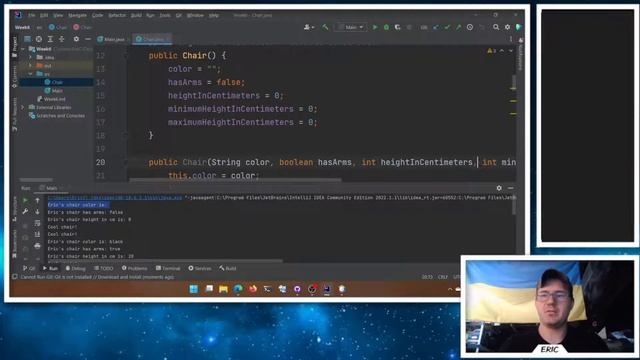 CIS1500 - Intro to Programming (Java) - Classes - Constructors and immutable attributes смотреть онлайн