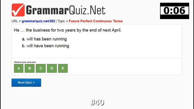 English Quiz #40: Future Perfect Continuous Tense Quiz - part1 смотреть онлайн
