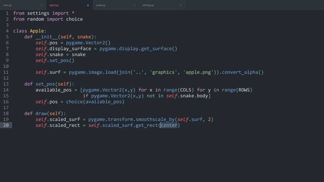 Build a Snake Clone with Pygame #6 - Apple Graphics смотреть онлайн