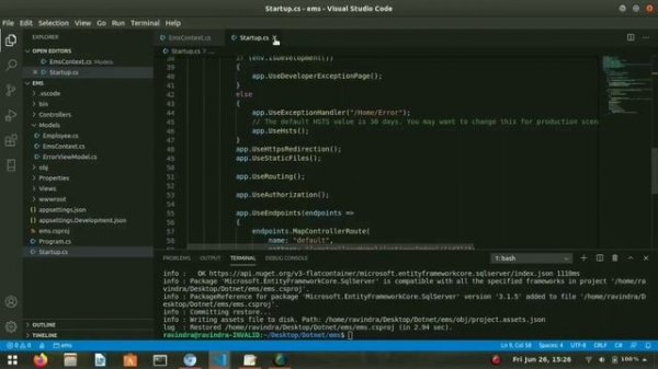 Asp.Net Core MVC full CRUD operations with EF Core in linux | Learn .net core with .net core CLI