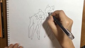 Нарисовать Бэмби.Bambi.Disney.
