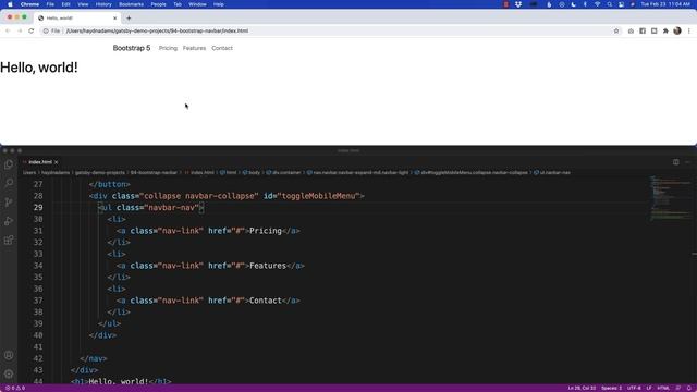 Bootstrap 5 Navbar Tutorial смотреть онлайн