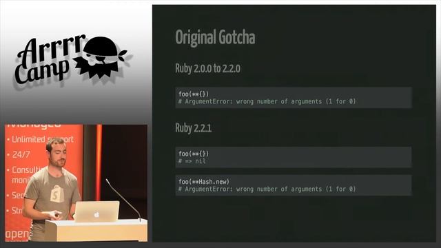 ArrrrCamp 2015 - Ruby keyword args and the options hash, from the parser to the virtual machine смотреть онлайн
