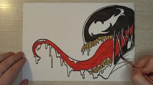 How to draw Venom / Как нарисовать Венома / Рисуем Венома. Рисуем вместе / Draw together.