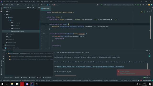 Client Hook and Command Base | Minecraft 1.18 Hacked Client Tutorial #2 смотреть онлайн