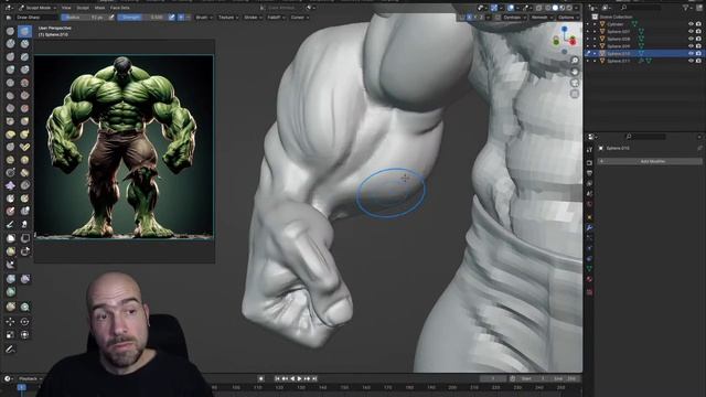 Super muscular Hulk in Blender 1 hour 30 min sculpt смотреть онлайн