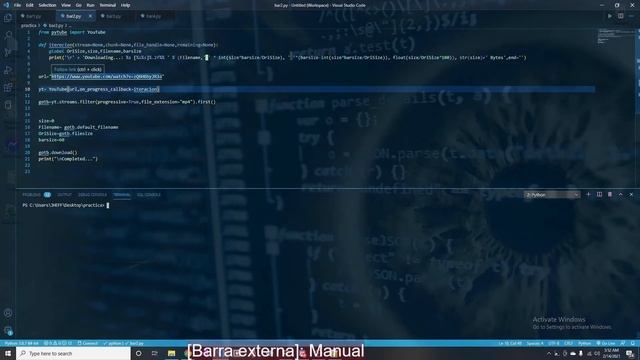 Python : Descargar videos youtube | barra de progreso смотреть онлайн