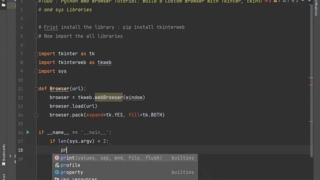 Python Web Browser Tutorial: Build a Custom Browser using Tkinter, tkinterweb & sys Libraries смотреть онлайн