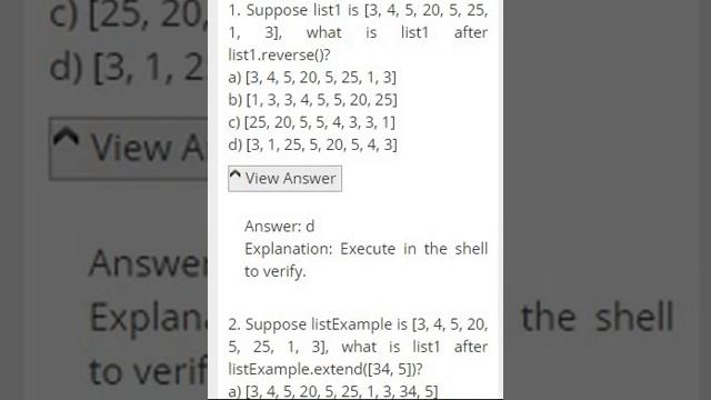MCQ's lists part 1 Python смотреть онлайн