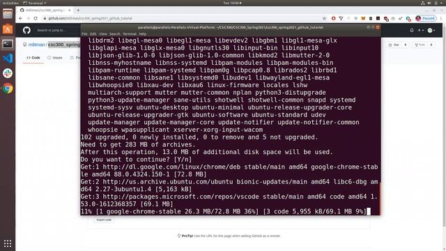 CSC300 2/9/21 Ubuntu Linux Github Tutorial смотреть онлайн