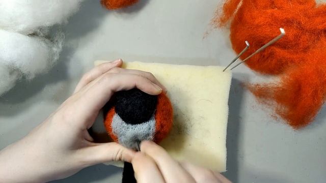 Валяние из шерсти. Как свалять снегиря из шерсти. смотреть онлайн