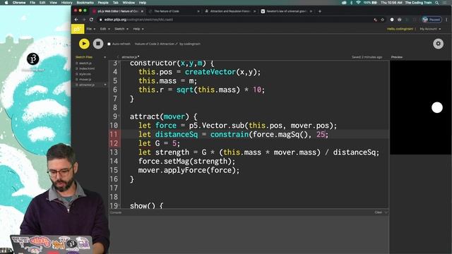Nature of Code Continued: Attraction and onto Chapter 3! смотреть онлайн