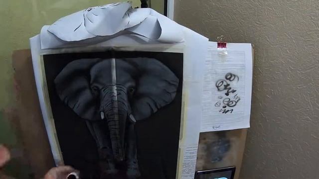 Аэрография на одежде (толстовка, др.)/Африканский слон/Elefant art смотреть онлайн