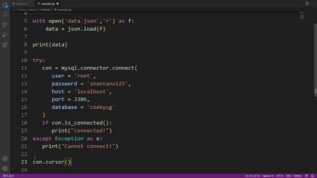 Insert JSON Data Into MySQL Table | Python MySQL Tutorial Codeyug смотреть онлайн
