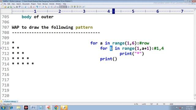Nested for loop and Nested while in Python | | Pattern Programs with for loop | Netsed Loop Tutoria смотреть онлайн