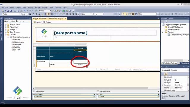 Toggle Visibility Show As Expanded + - in SSRS смотреть онлайн