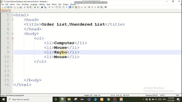 HSC ICT|| HTML List|| Web Design|| Ordered List, Unordered List.............Basic Appi! смотреть онлайн