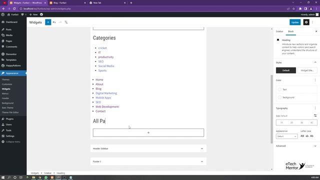 16. How To Use The New WordPress Widgets Section | eTechmentor смотреть онлайн