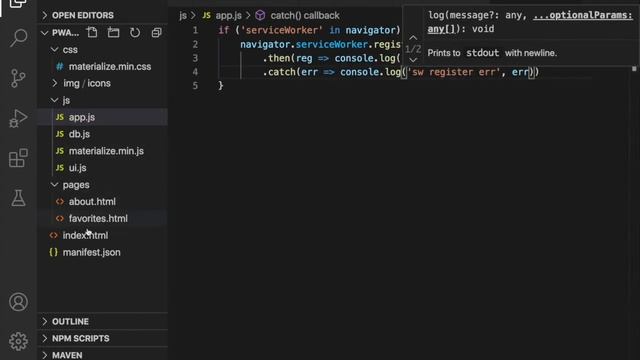 PWA Progressive Web App tutorial #11 Register service worker смотреть онлайн