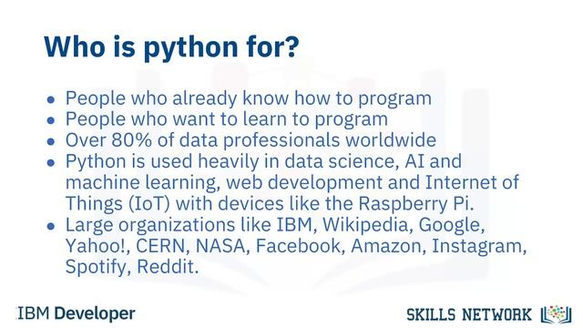 Introduction to Python IBM Coursera смотреть онлайн