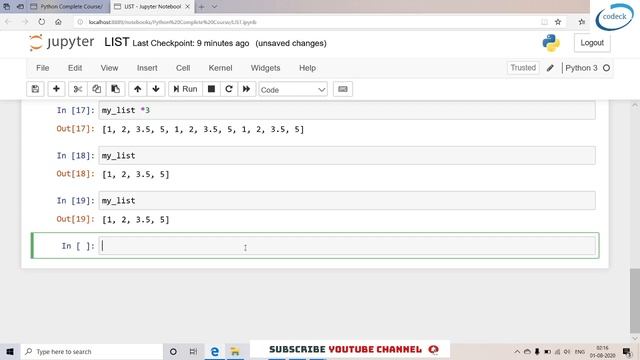 LIST in Python - Complete Python Course lecture 3 (all basic list methods in python) in Hindi смотреть онлайн