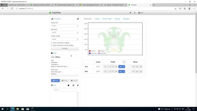 Install OctoPrint on Windows 10 Basic (3d printer) смотреть онлайн