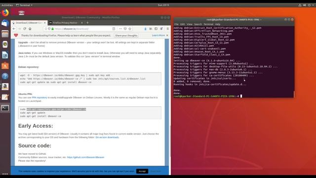 Ubuntu 1804: DBeaver Installation