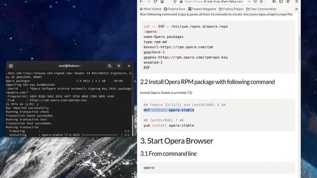 Install Opera Browser on Fedora 34/33 смотреть онлайн