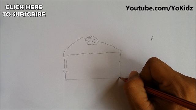 How to draw cartoon cake slice for kids easy and simple смотреть онлайн