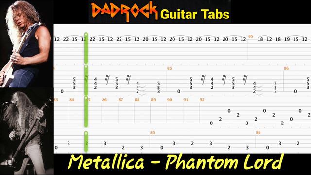 Phantom Lord - Metallica - Guitar + Bass TABS Lesson смотреть онлайн