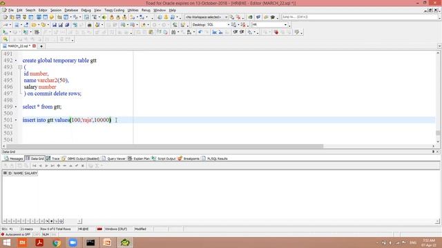 GTT ORACLE - SQL/IN TAMIL смотреть онлайн