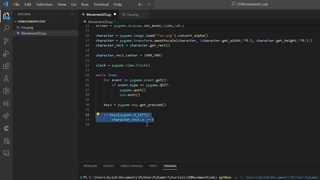 HOW TO create 2D Movement in PYGAME смотреть онлайн