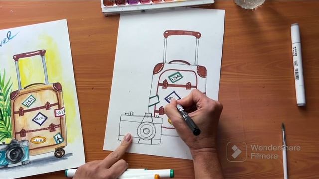 Видеоурок по Изо для детей и начинающих. Скетч» Отправляемся в путешествие» смотреть онлайн