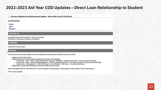 Campus Solutions 9.2 PUM Image 25 Financial Aid Updates – Aid Year 2022-2023 Feature Highlights смотреть онлайн