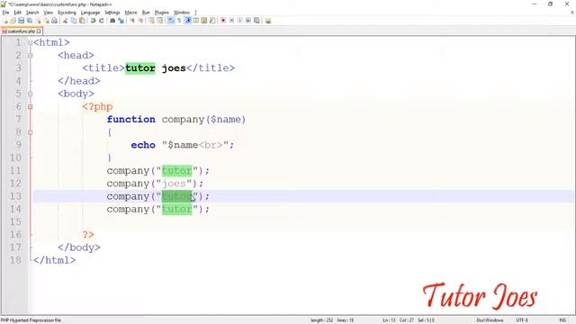 Custom Function In PHP Tamil смотреть онлайн